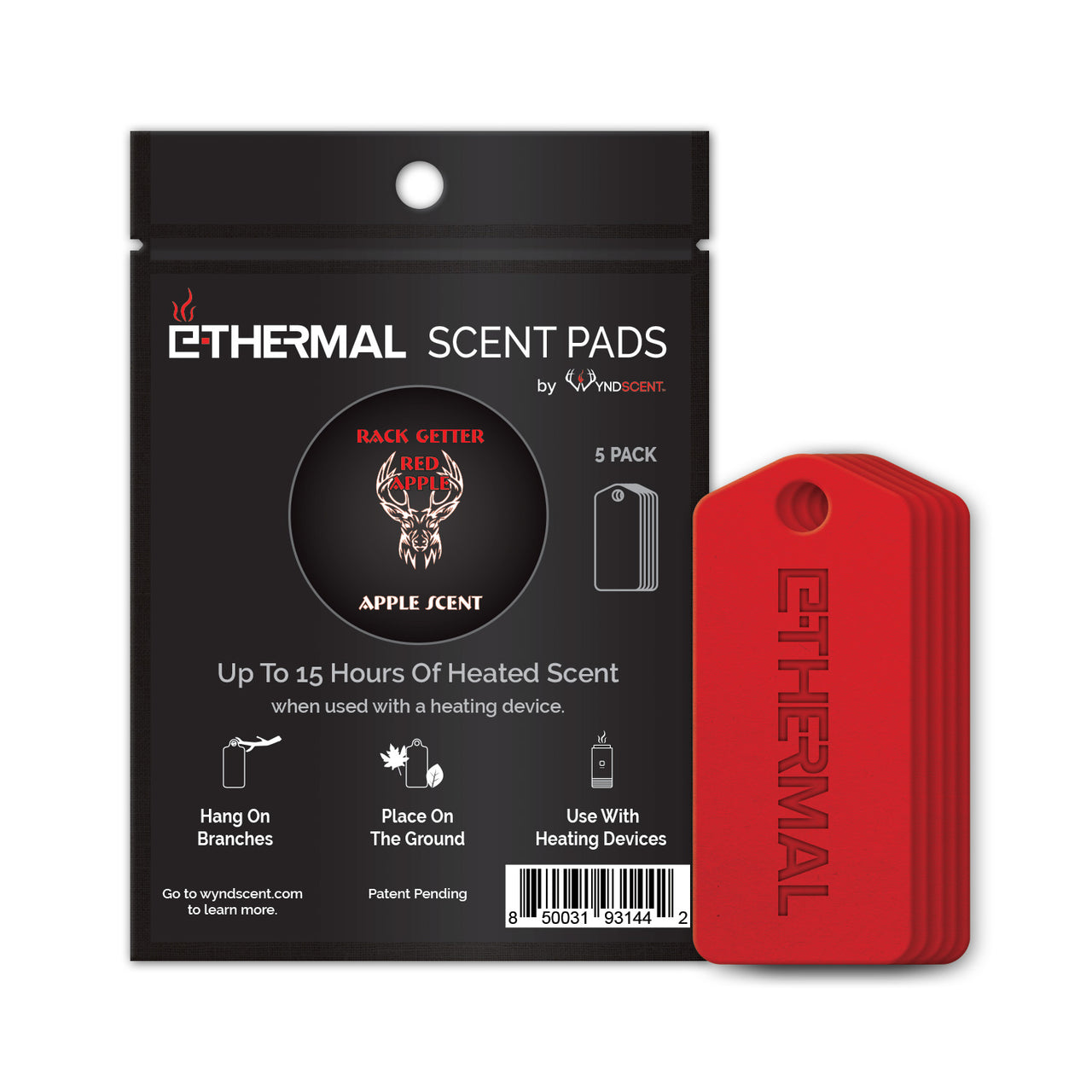 E-Thermal Scent Pad Rack Getter Red Apple - 5 Pack
